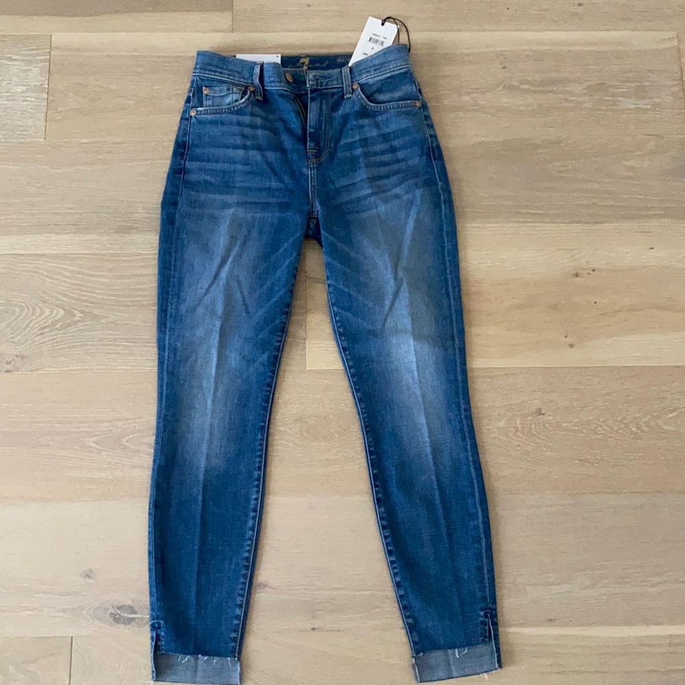 7 for all mankind high waist skinny ankle; size 26